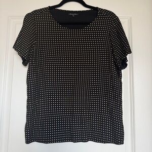 MADEWELL Broadway & Broome Women’s Golden Grid Top Black Metallic Gold Squares L